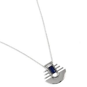 Paparazzi Soulful Serenity Contemporary Silver and Blue Geometric Necklace
